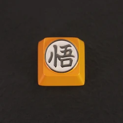 1 Piece Son Goku Metal Keycap Zinc-plated Aluminum Alloy Key Cap DB Kakarotto Keycaps For MX Switch Mechanical Keyboard