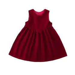 Clibeso 2024 Children Christmas Birthday Vest Dresses Girls Vintage Red Dress Baby Girls Boutique Clothes Kids New Year Frocks