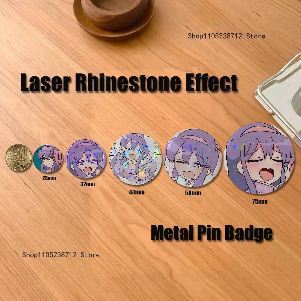 Cute M-Menhera C-Chan Himeko Button Pin Bright Printed Icon Gift For Friends Badge Collar Brooch Lapel Pin Metal