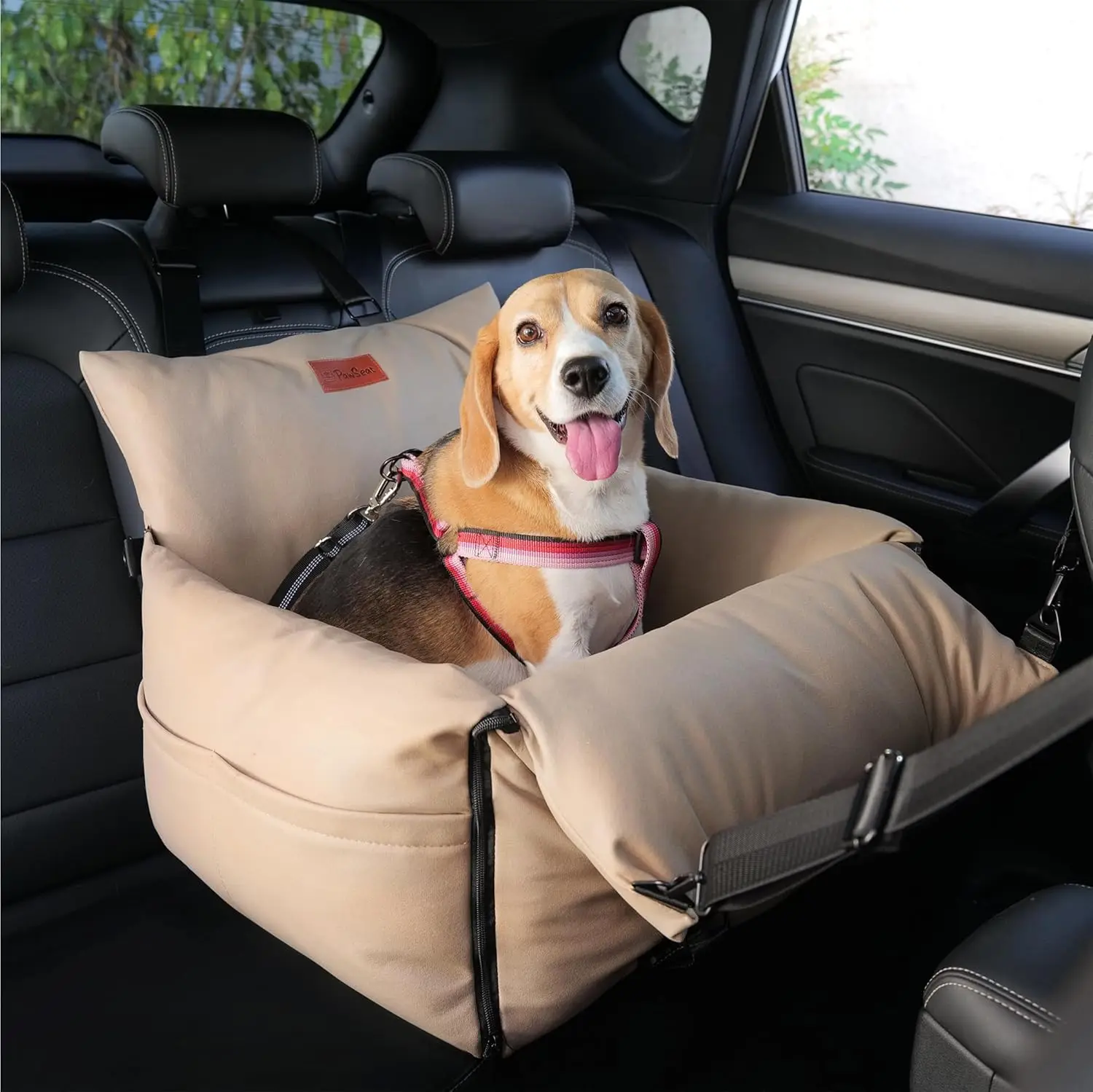 

Luxury Portable Pet Travel Carrier Bed Comfortable Thick Foam Waterproof Safety Straps Booster Seat Solid Pattern For Summer