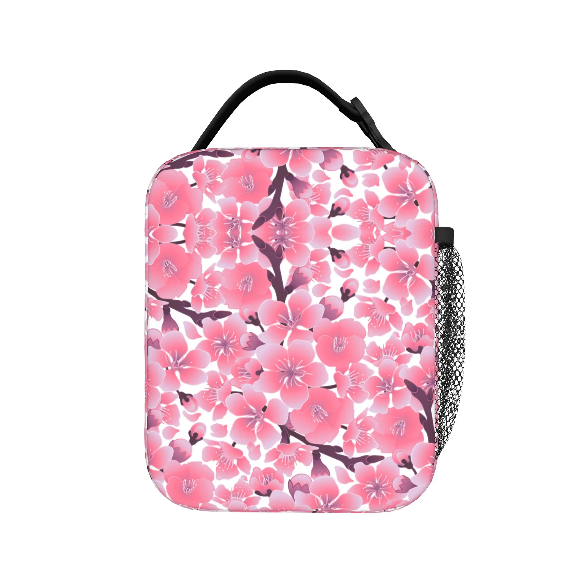 Japanese Sakura Cherry Blossom Thermal Insulated Lunch Bag for Picnic  Portable Food Container Bags Cooler Thermal Lunch Boxes