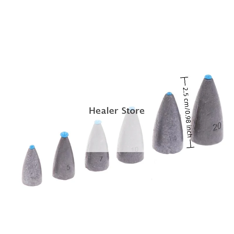 20Pcs 3.5/5/7/10/20g Lead Sinker With Plastic Core Bullet Worm Sinker For Rig Make Fishing Tackle Accessories