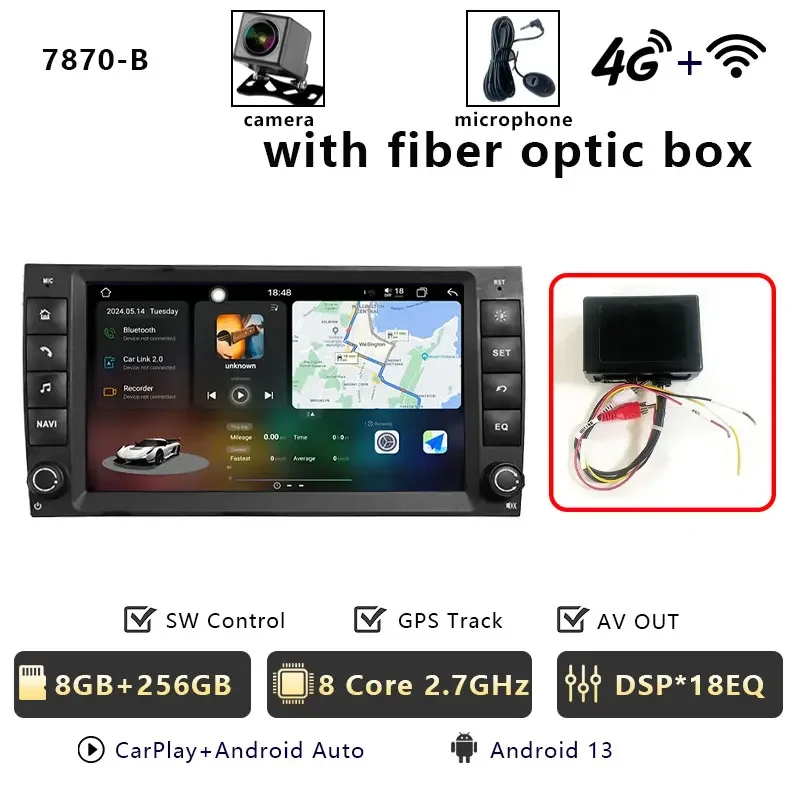 CHSTEK Android 14 Multimedia Speler voor Porsche Cayenne 955 957 9PA 2002-2010 Carplay GPS Autoradio Stereo WIFI 4G BT