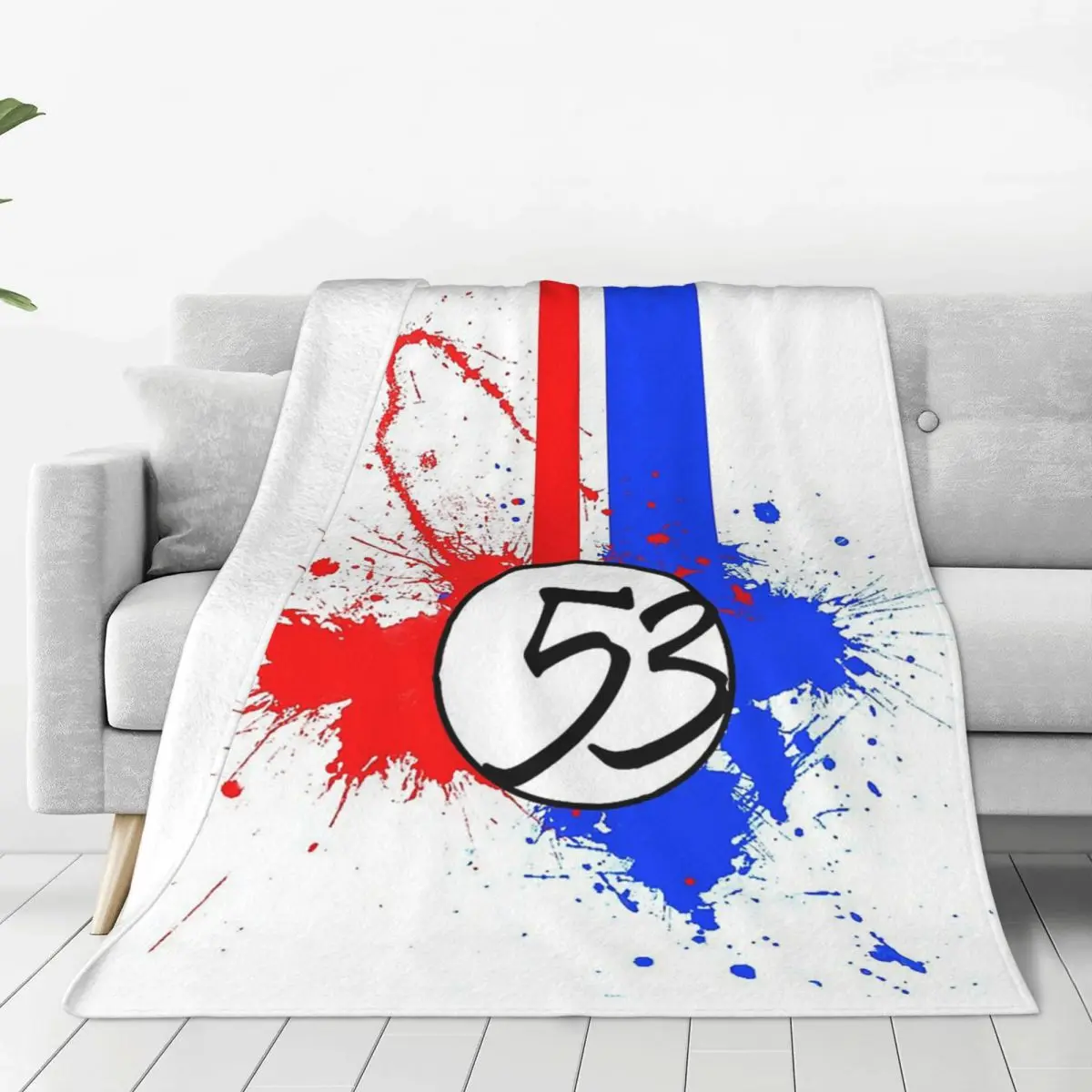 Herbie Number 53 Blanket Soft Warm Flannel Throw Blanket Bedspread for Bed Living room Picnic Travel Home Couch