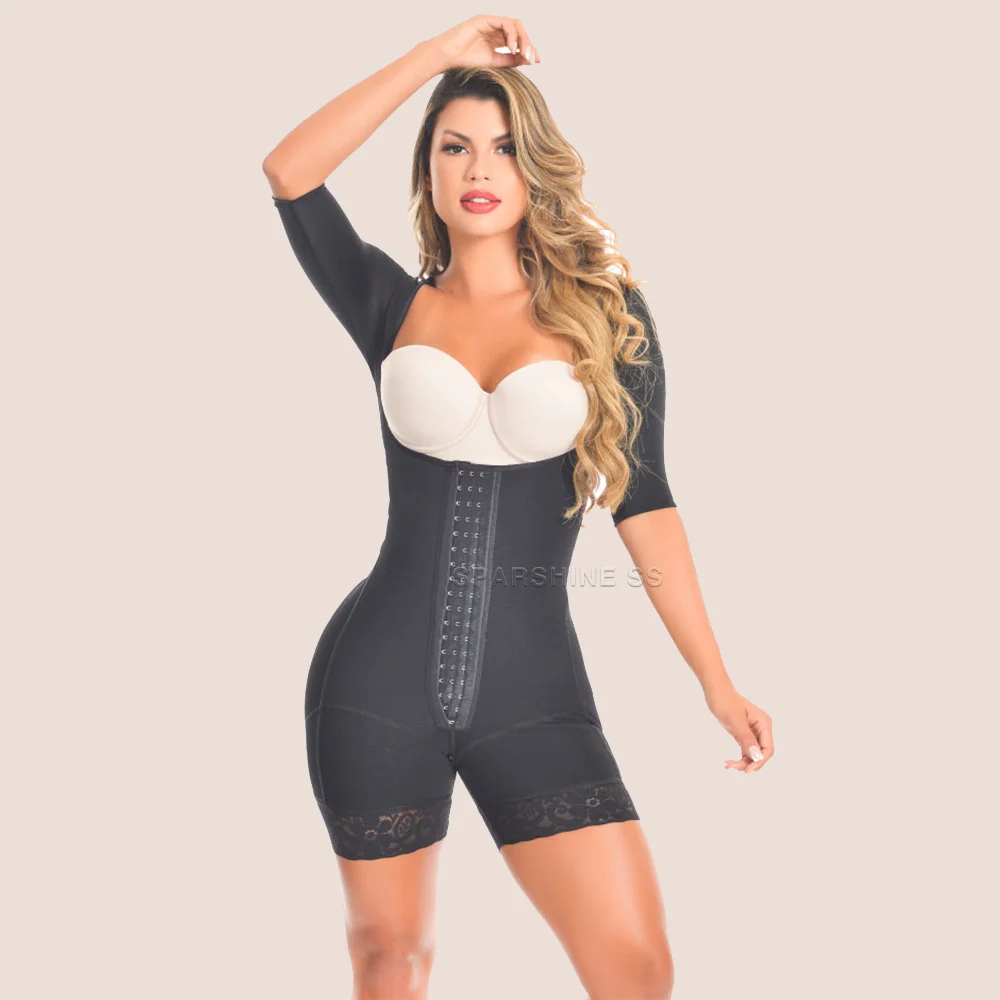 Fajas Colombianas Women Compression Mid-sleeve Tummy Control Slimming Underwear Post Surgery Shapewear Waist Trainer Shaper