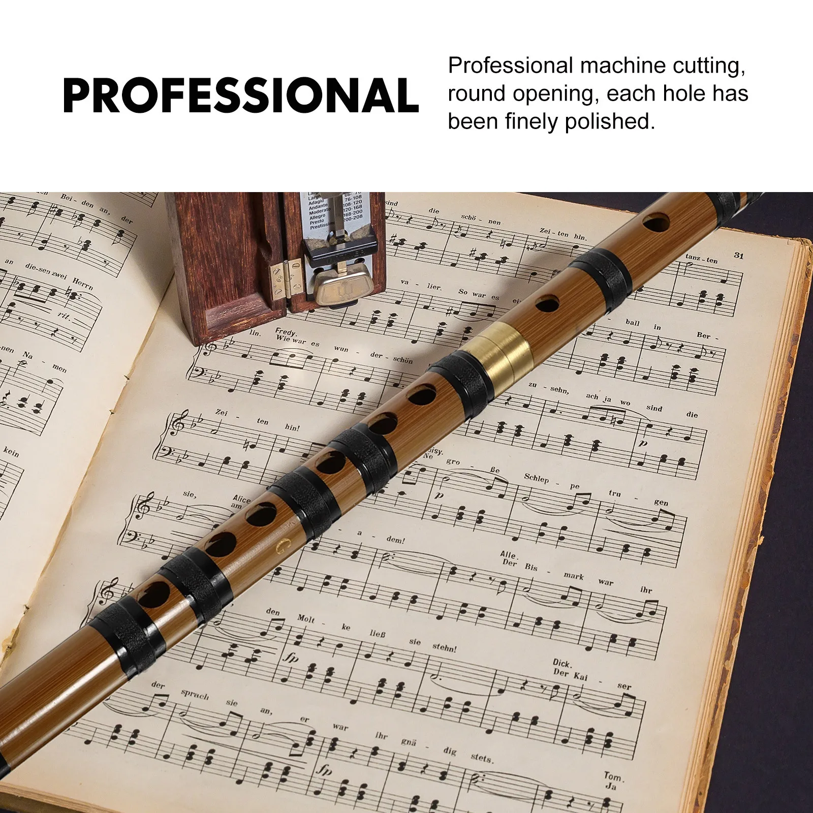 

1Set Starter Bamboo Flute Chinese Style Portable Kids Adults Wooden Musical Instrument for Beginners Students Collectors