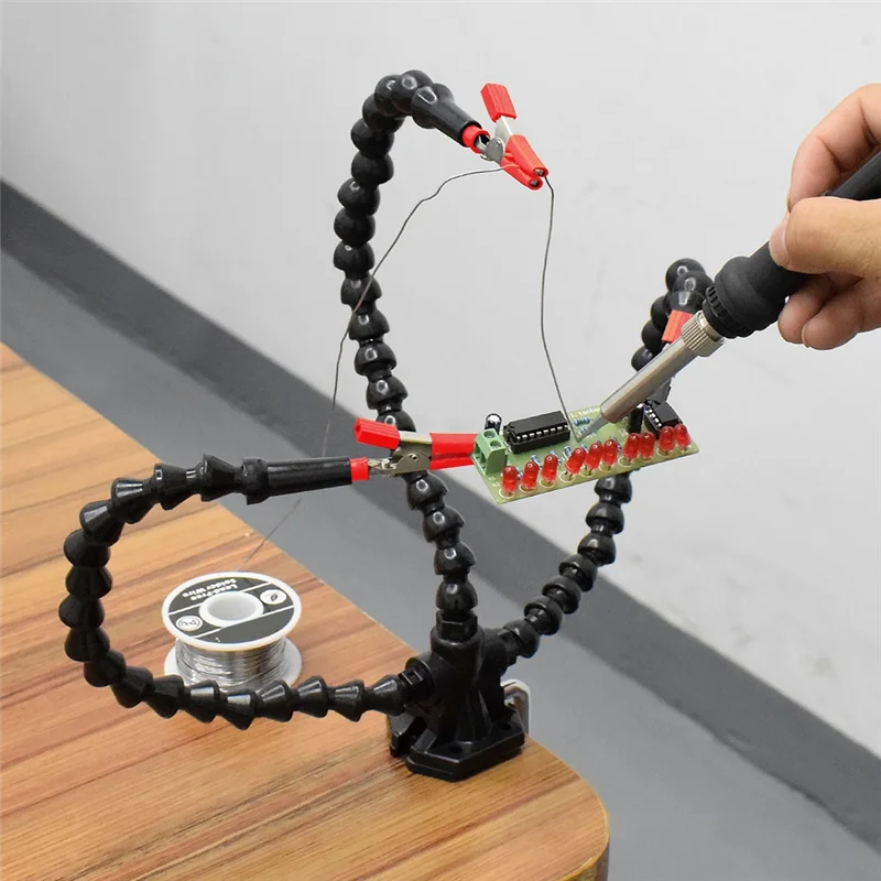 

B08B-Soldering Third Hand Tool Flexible Arms PCB Holder Stand 4 Claws For Electronic Repair Soldering