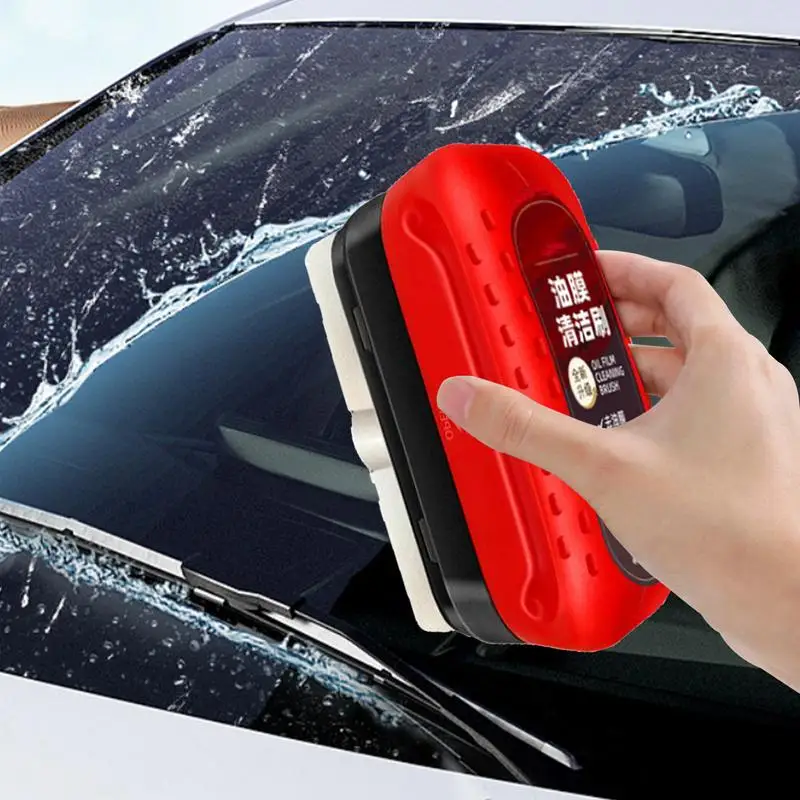 Auto Glass Oil Film Remover with Sponge Towel Glass Oil Film Remover Car Windshield Oil Film Cleaner for Car Window Remove Dirt
