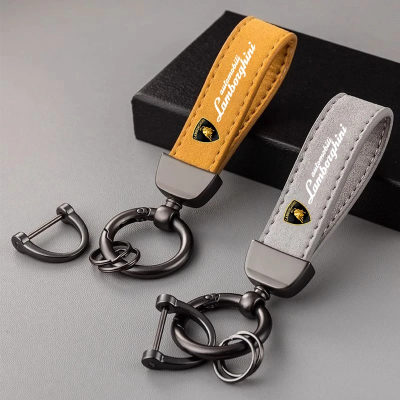 Women Keyring Pendant Leather Car Keychain Fine Emblem Key Ring Accessory For Lamborghini Urus Huracan Aventador Premium view 3
