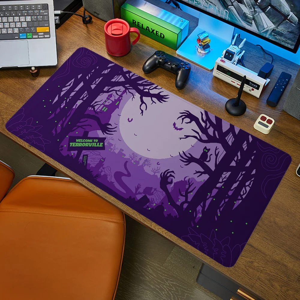 Alfombrilla de ratón de Terror Xxl, alfombrilla de escritorio de 900x400, alfombrillas para juegos de mesa de ordenador, accesorios de configuración de Pc, alfombrilla de ratón grande de Anime para jugadores de oficina