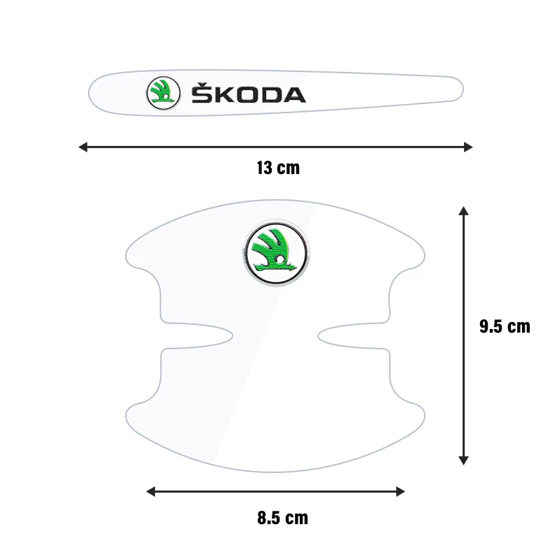 4/8PCS For Skoda Octavia Fabia Superb Karoq Car Door Handle Sticker Racing Sport Protection Decals Door Bowl Film Accessories