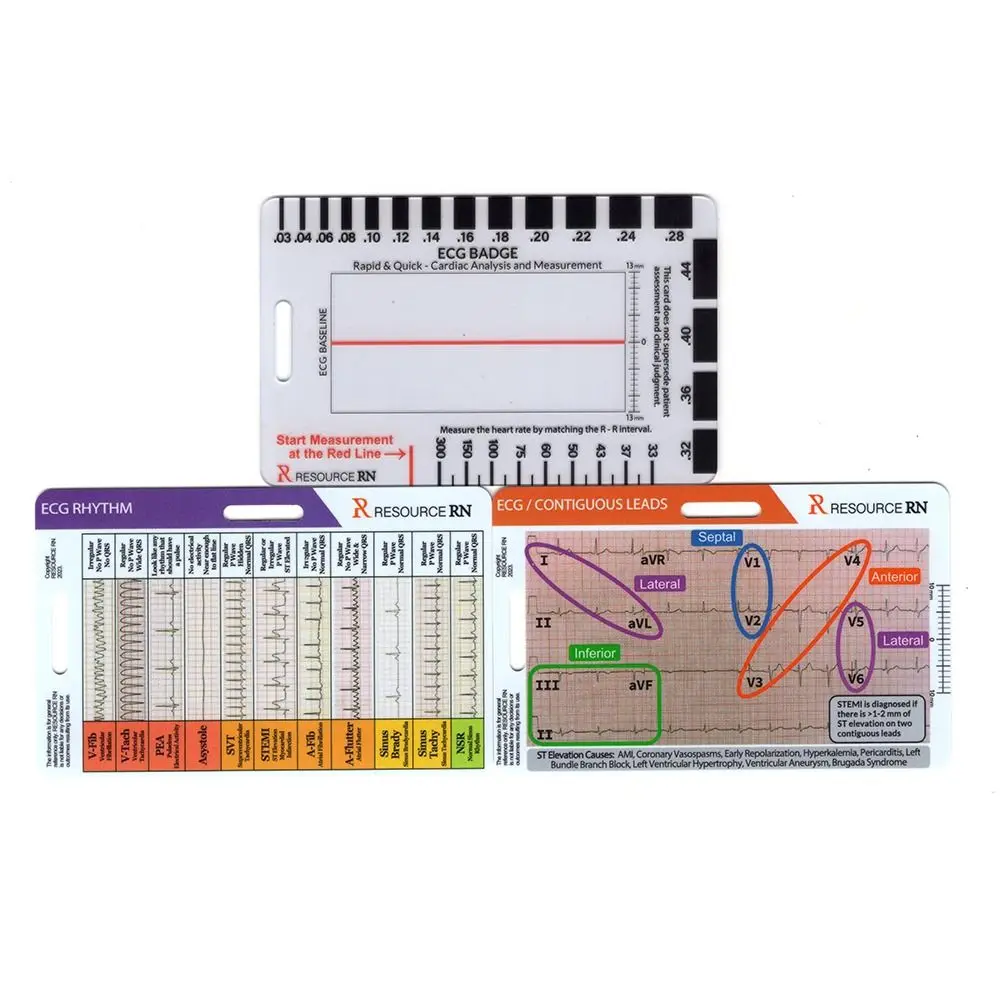 New ECG/EKG Calipers Horizontal Vertical Transparent ECG 7 Step Ruler Plastic Portable Measuring Tool