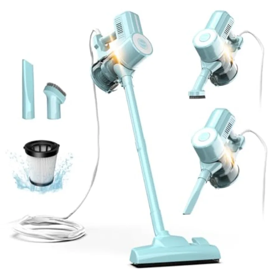 

Corded Stick Vacuum Cleaner - 450W, Lightweight 2 in 1 Handheld with Powerful Suction, Bagless HEPA Filter, Large Dust Capacity