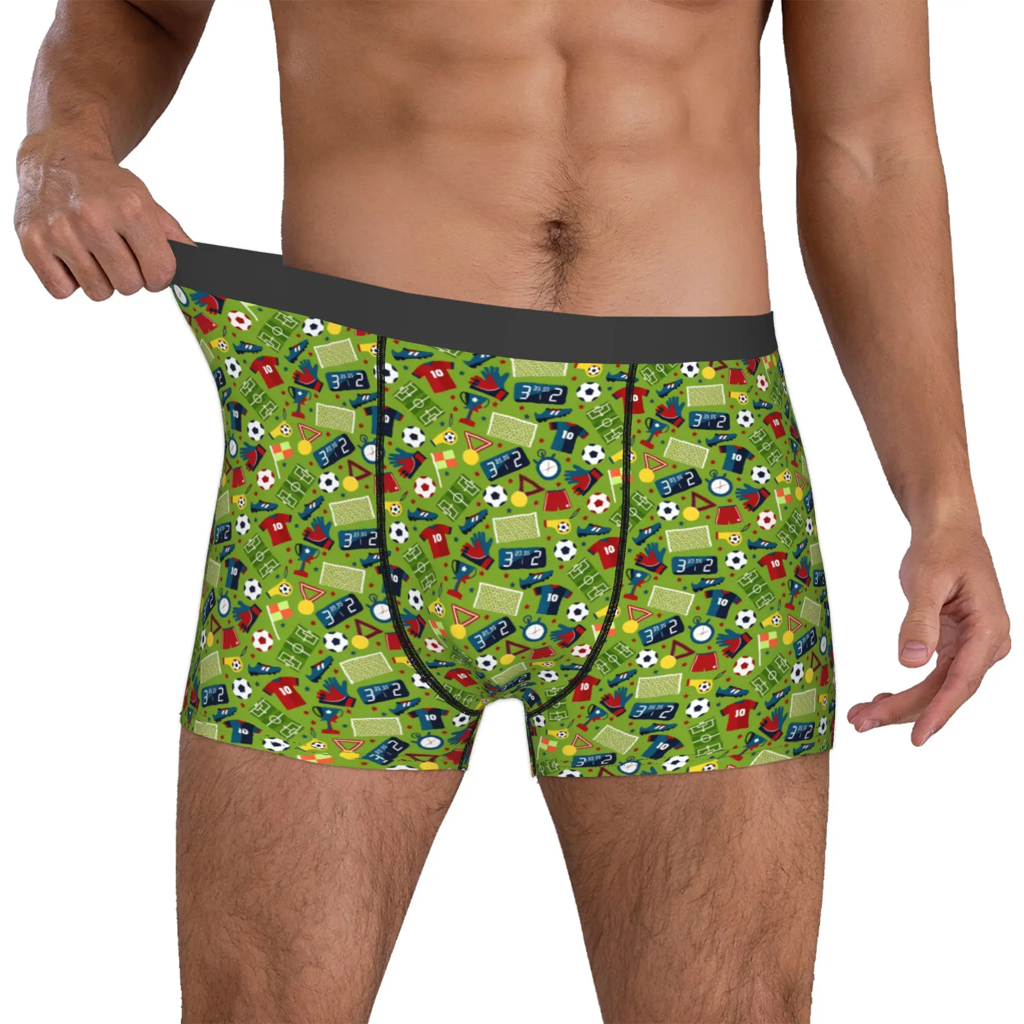 Sports Soccerly Seamless Pattern Boxers Shorts Mens Footbally  Briefs Underwear Fashion Underpants