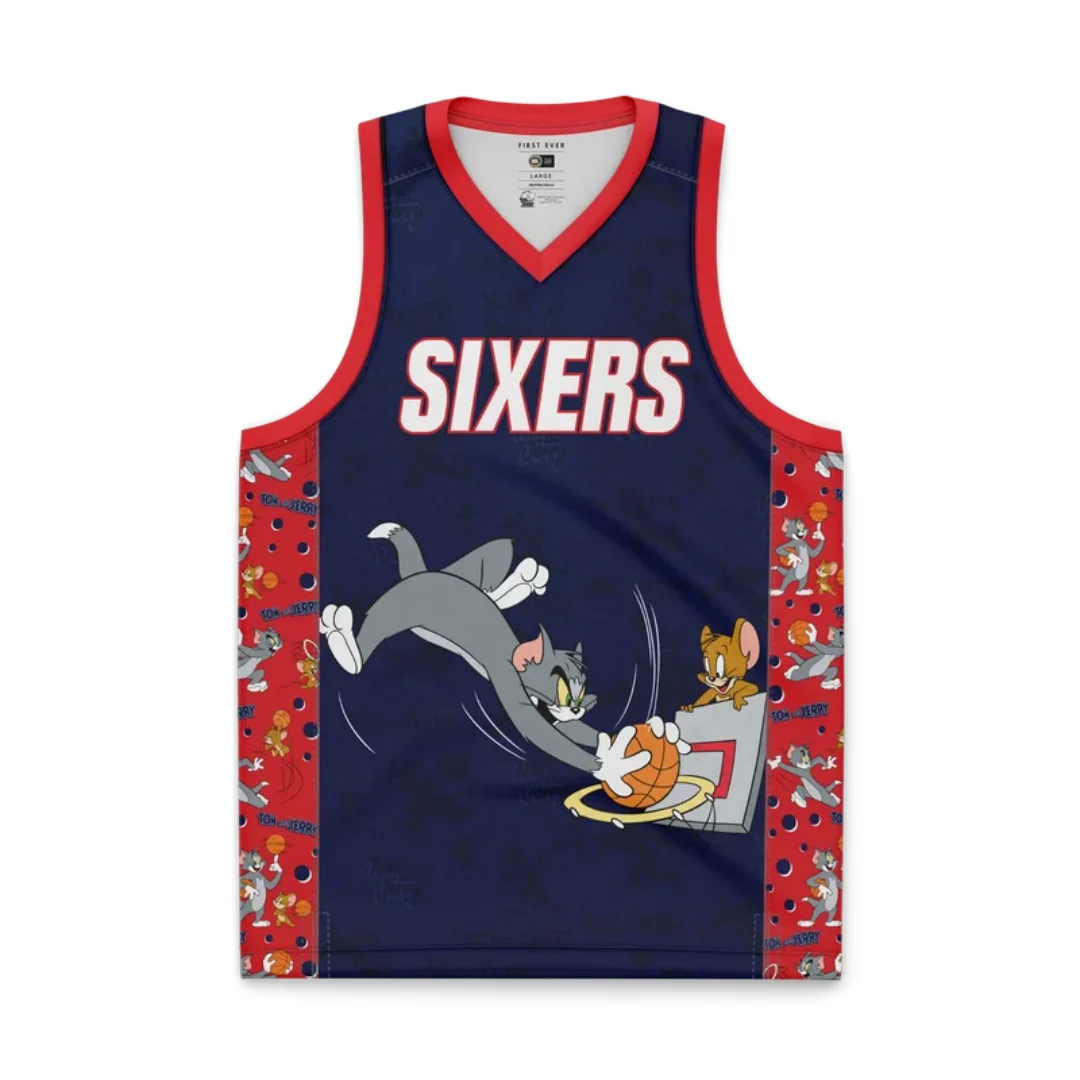 Tom and Jerry Basketball Jersey Double Sided Full Sleeveless Tank Top Cartoon Anime Sport Uniform Unisex Streetwear Fan Gift