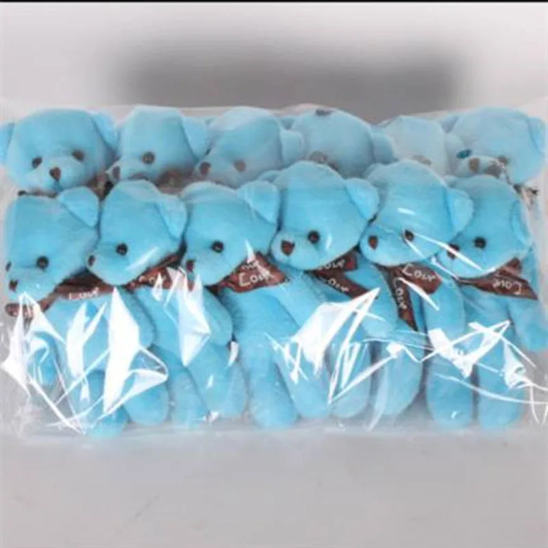 12 stks/partij Zachte Gevulde Beer Knuffels Mini Teddybeer Poppen Speelgoed Kleine Gift Party Bruiloft Sleutelhanger Tas Hanger Teddy sleutelhanger