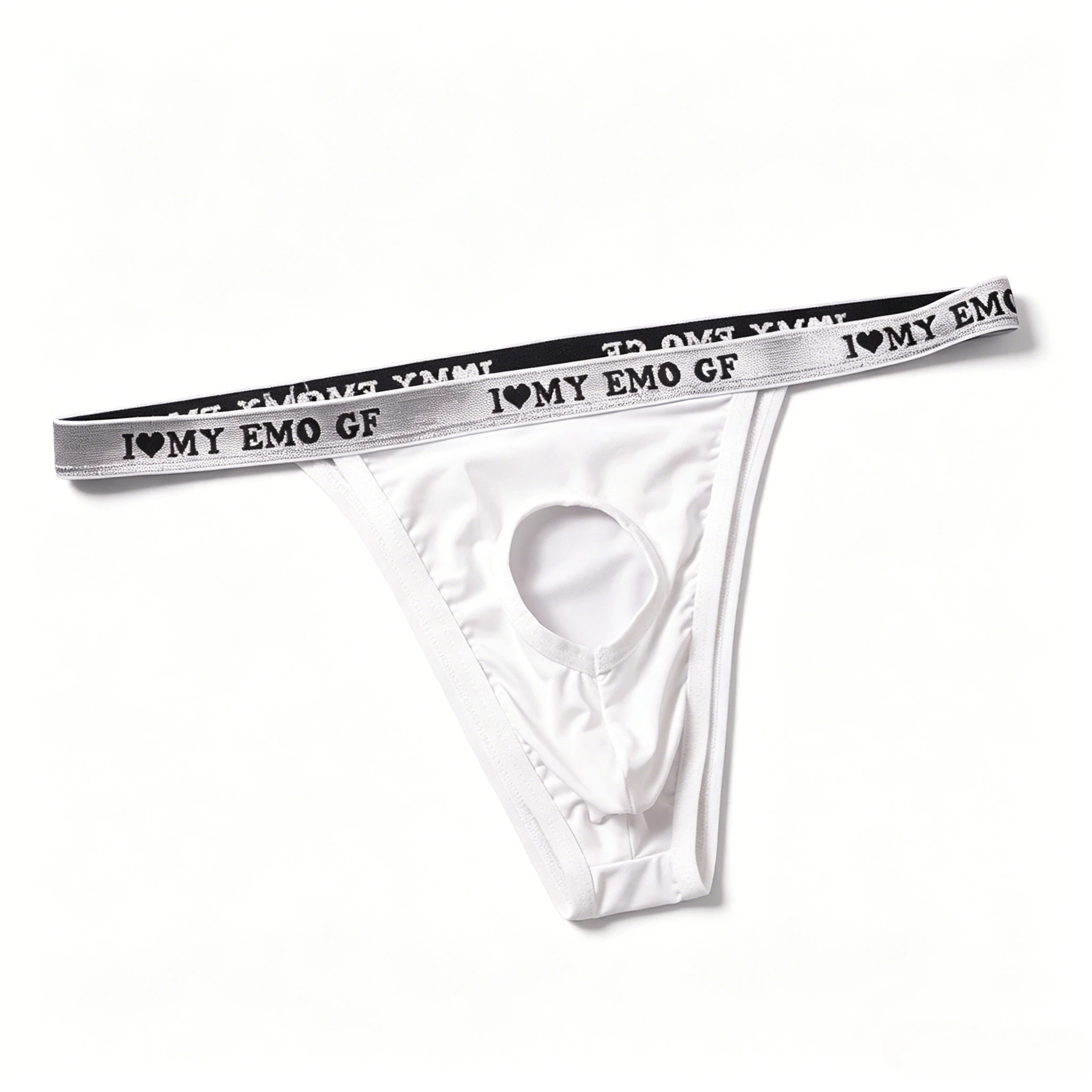 Hole-Out Thong for Men Erotic U-Convex Underwear Elastic Waistband Youth Fashion Low-Rise Sexy Underpants Gays Penis Hole Briefs