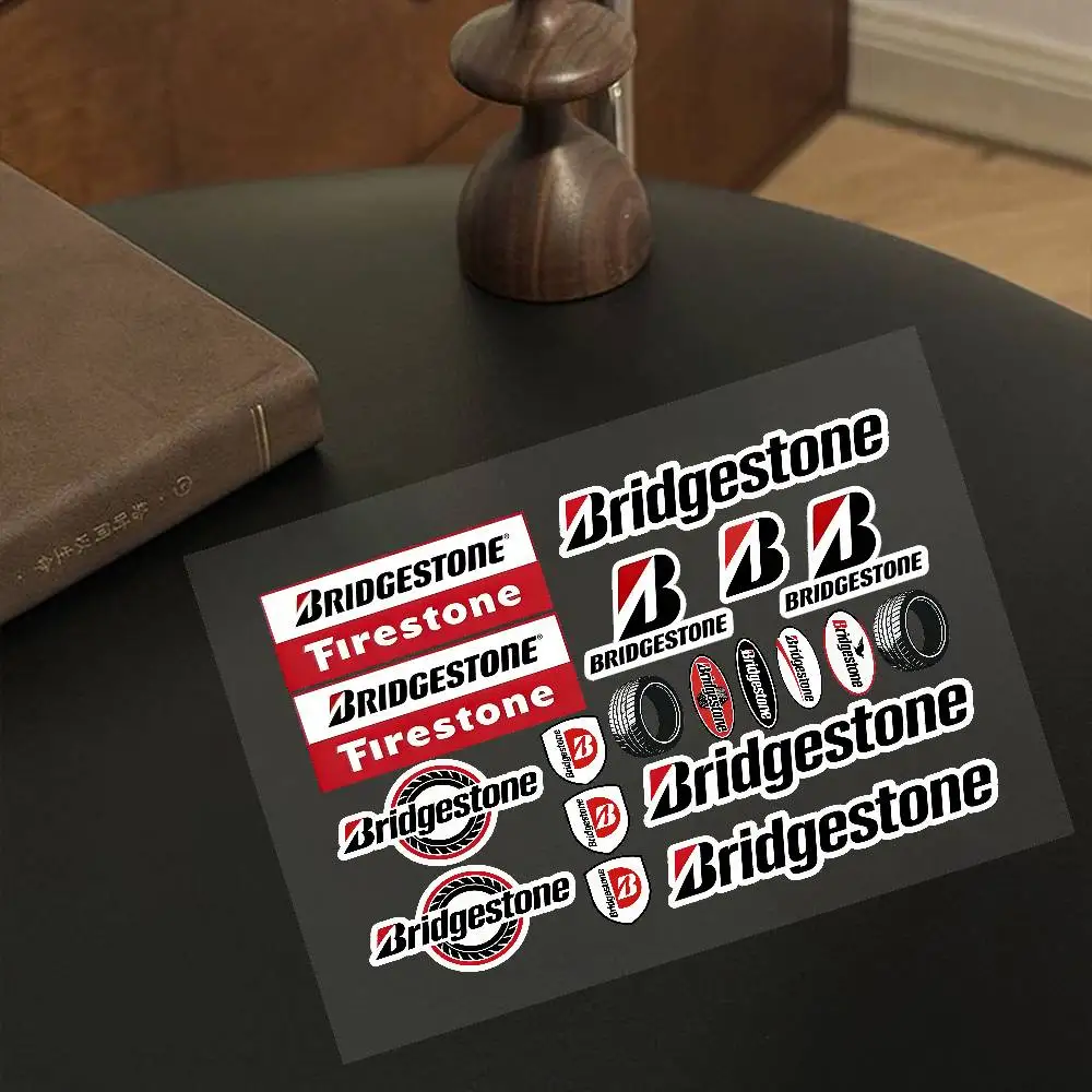 

B-Bridgestone Motorcycle Stickers For Logo Waterproof Reflective Body Helmet Decals Scratch Cover-ups Personalized Modification