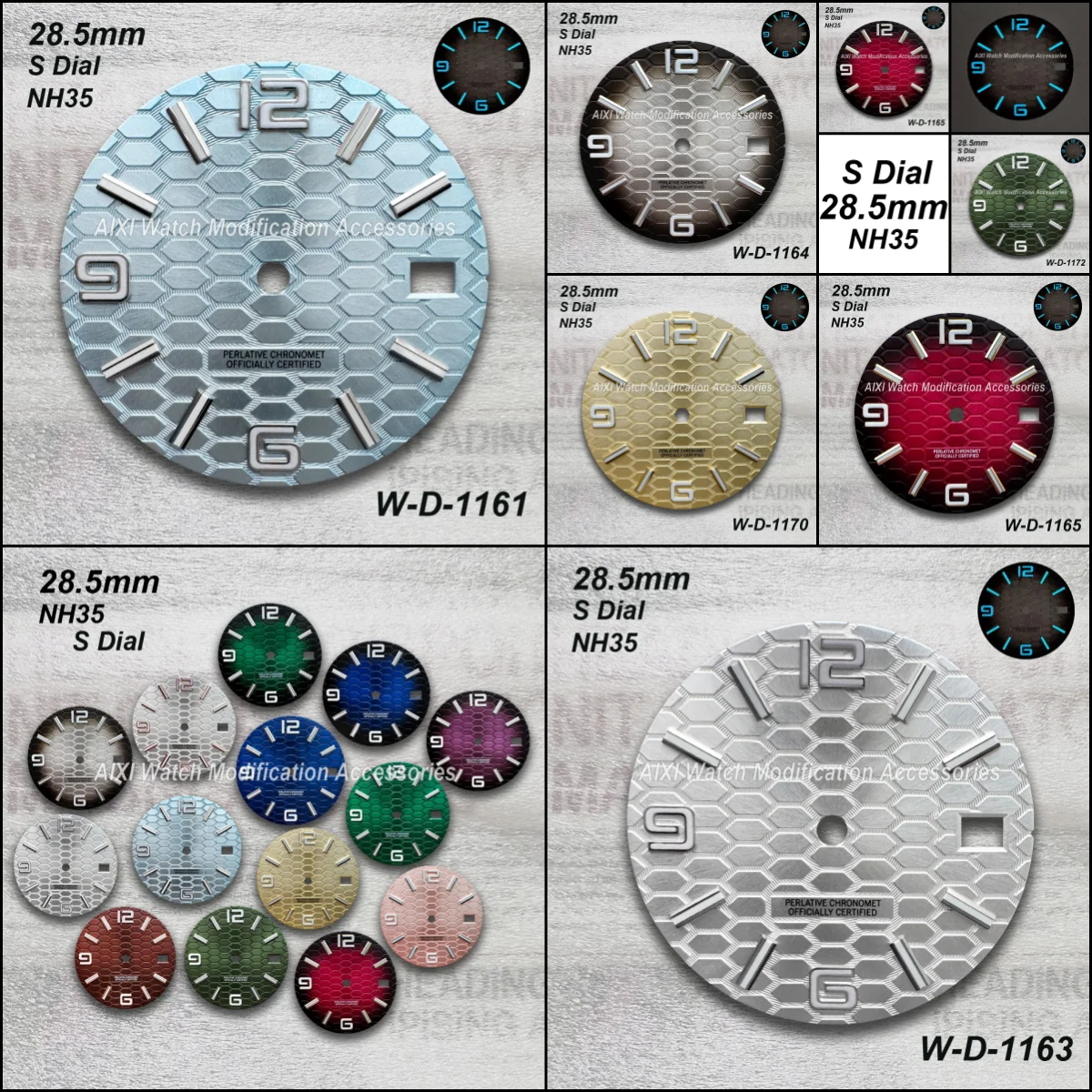 

28.5mm S Logo Dial For NH35 Japanese Movement Ice Blue Luminous High-Quality Diving Watch Modification Accessories