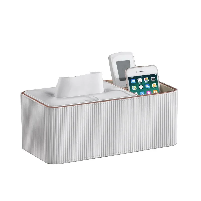 High Quality Luxury European Style Tissue Box Leather Tissue Storage Box Hotel Living Room Bathroom Home Decor Tissue Boxes