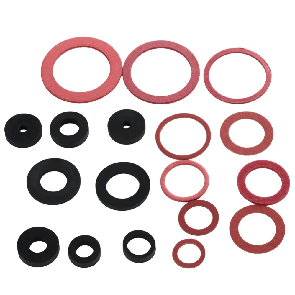 141PCS 18 Different Sizes Flat Washers Flat Fiber Seal Ring / O-Ring for Tap / for Plumbing Gasket Assortment Kit