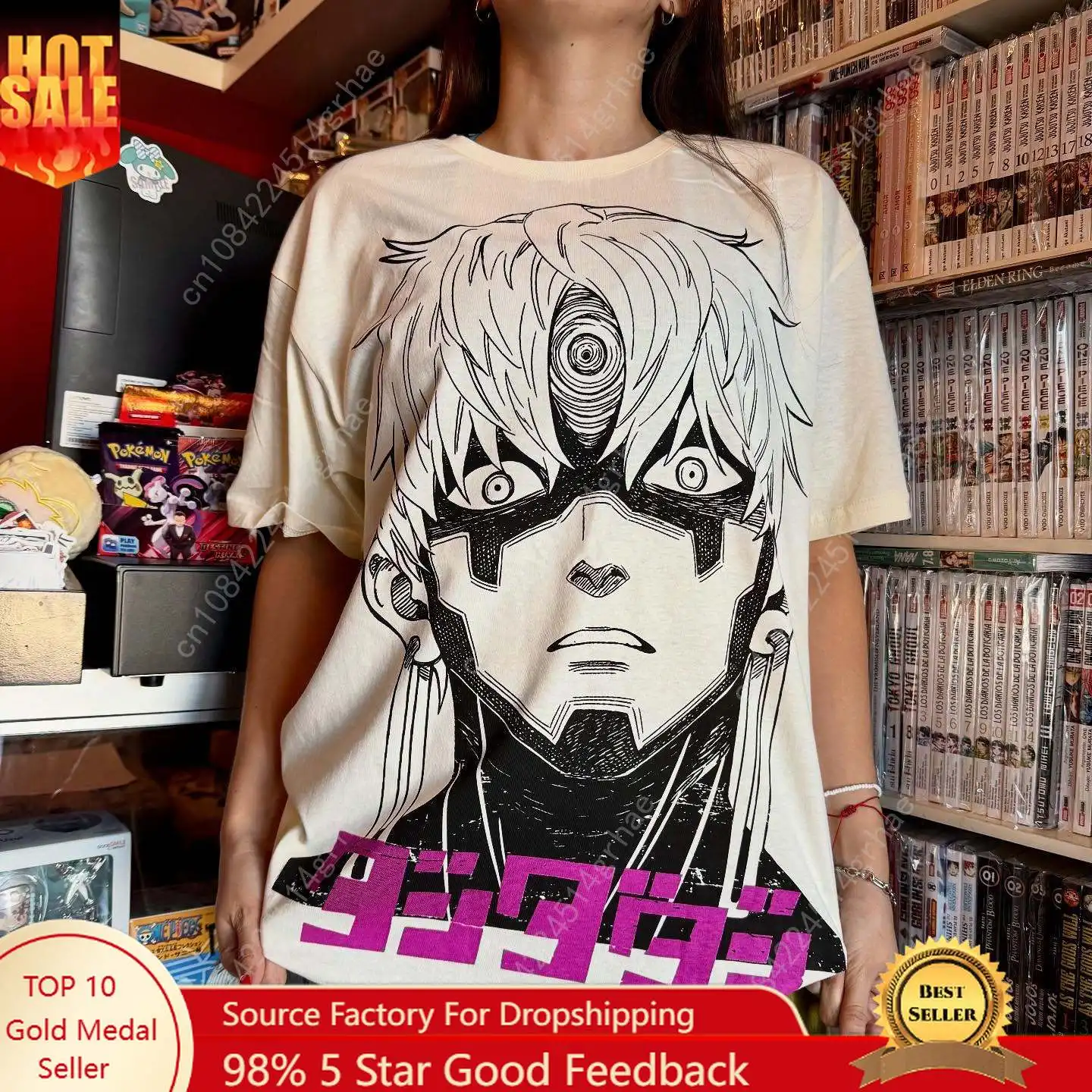 

DanDaDan Evil Eye T-Shirt Japanese Anime Women Men Oversized Y2k Manga Funny Street Hip Hop High Quality Female Male Clothing