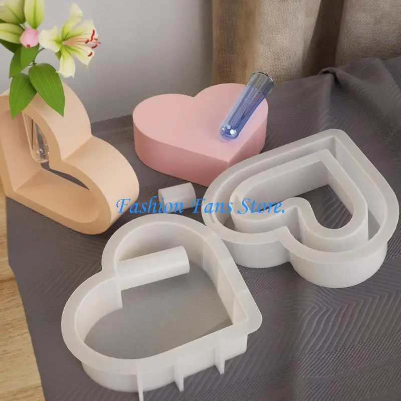  DIY Test Tube Vase Silicone Mould Heart Hydroponic Plant Mold Gypsum Cement Resin Molds Flower Arrangement Decorations