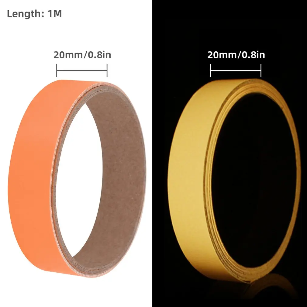 2021 nova pvc reflexivo brilho fita multi-cor auto-adesivo removível fluorescente brilhante escuro impressionante fitas de advertência