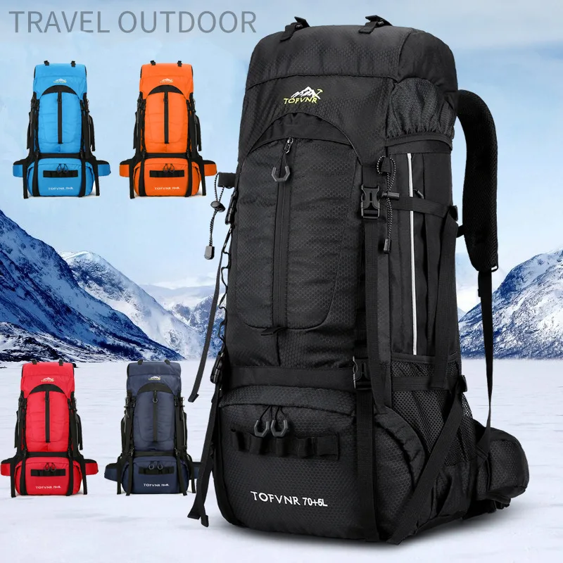 Mountaineering Bag Leisure Sports Backpack Outdoor Bag Large Capacity 75L Anti-splash Backpack Travel Off-road Cycling Hiking