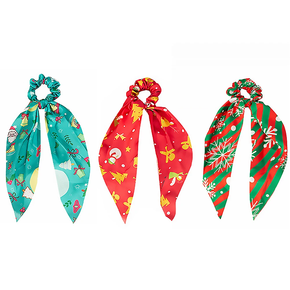 

3 Pcs Snowflake Hair Ring Accessories Ties for Women Scarf Elegant Ribbon Headdress Fabric (Polyester) Practical Decorations