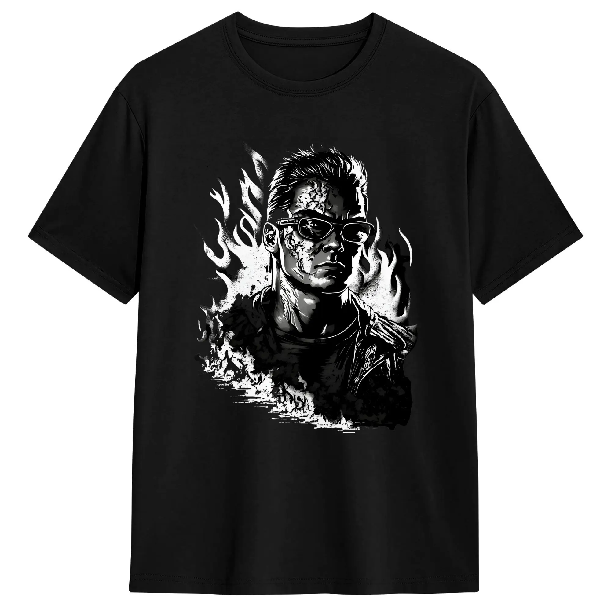 Streetwear T Shirt Beach Johnny Cage Mortals Kombats Original Artwork Hip Hop T-Shirts  100% Cotton Tshirt for Men's Casual Tees