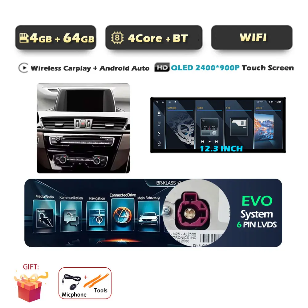 Voor BMW X1 F48 2016-2019 NBT/EVO Systeem Android 15 GPS Navigatie WiFi Auto Audio Multimedia Speler DSP Stereo BT Touchscreen