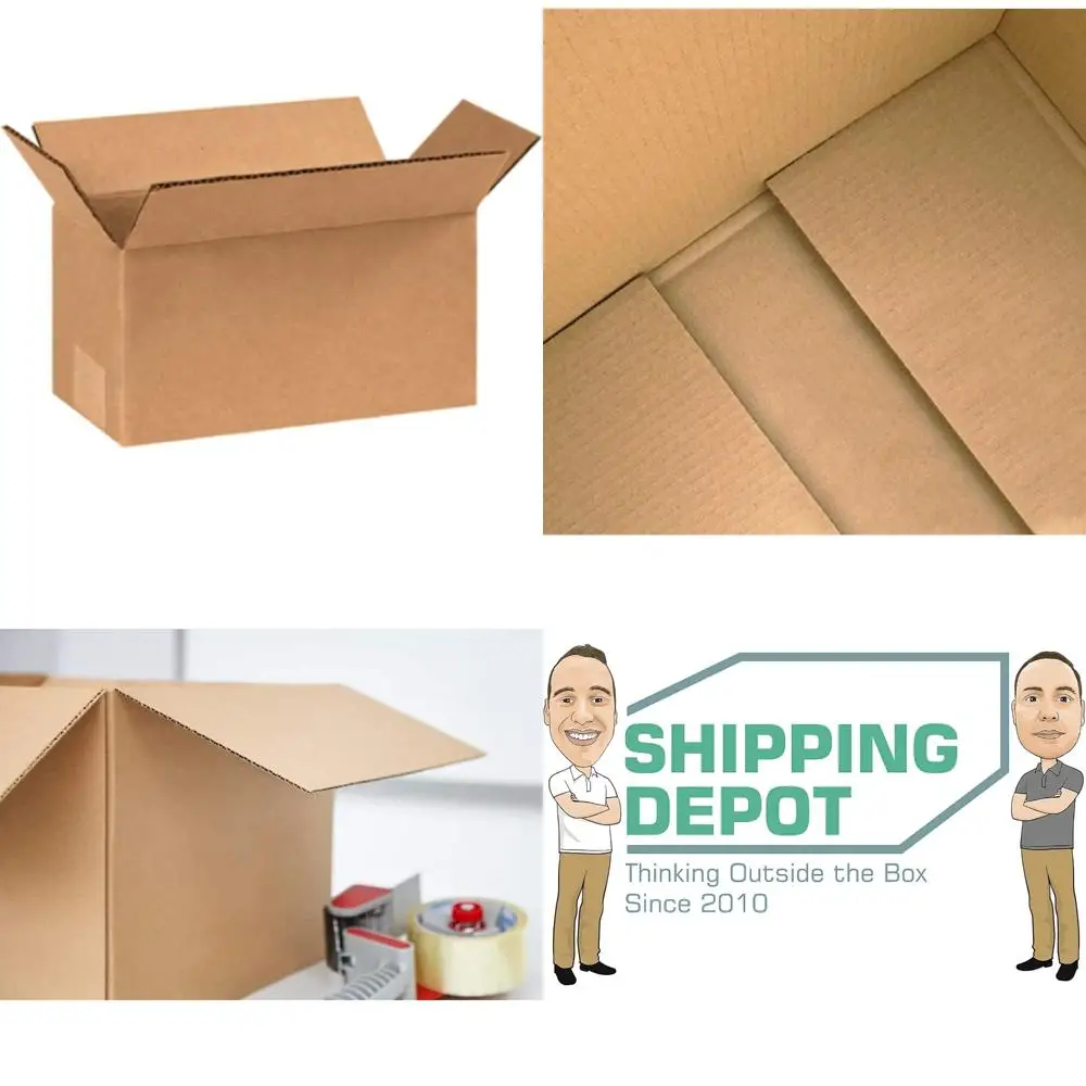 حزمة من 200 صندوق من الورق المقوى المموج مقاس 8 × 4 × 4 للشحن والتعبئة والتحريك - كرتون متين