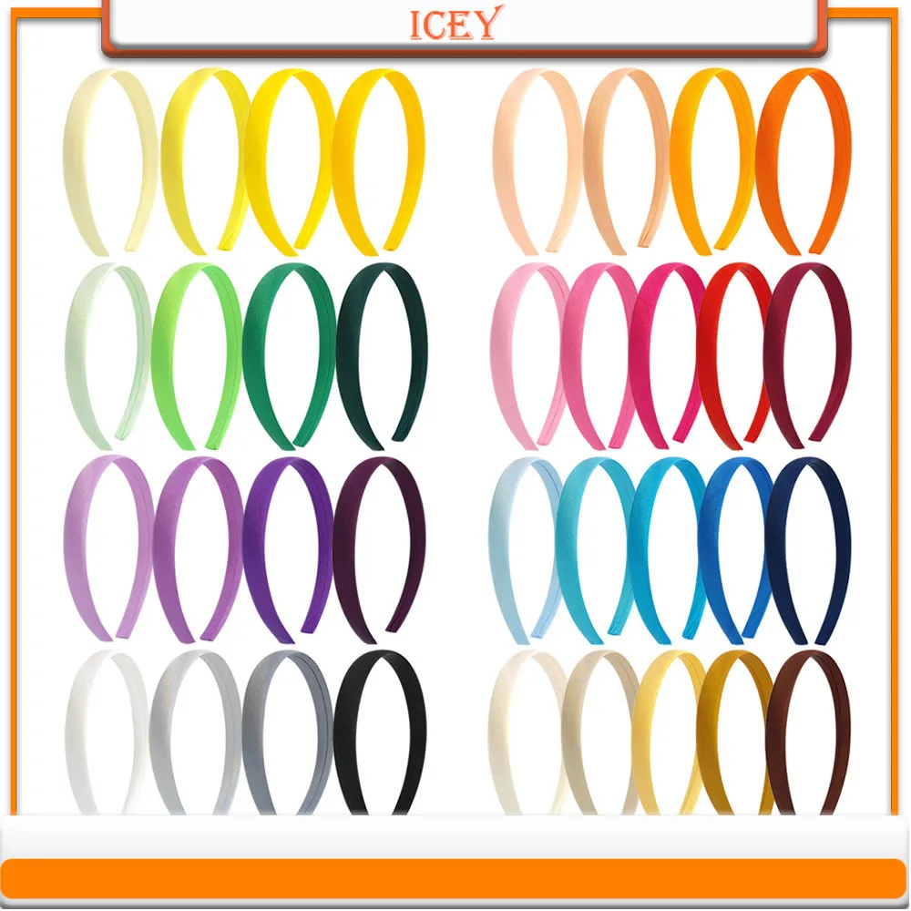 

1pc 1.5cm Satin Headbands Plastic ABS Hair Accessories Multicolor DIY Girl Hair Hoop Headwear Women Covered Hairband