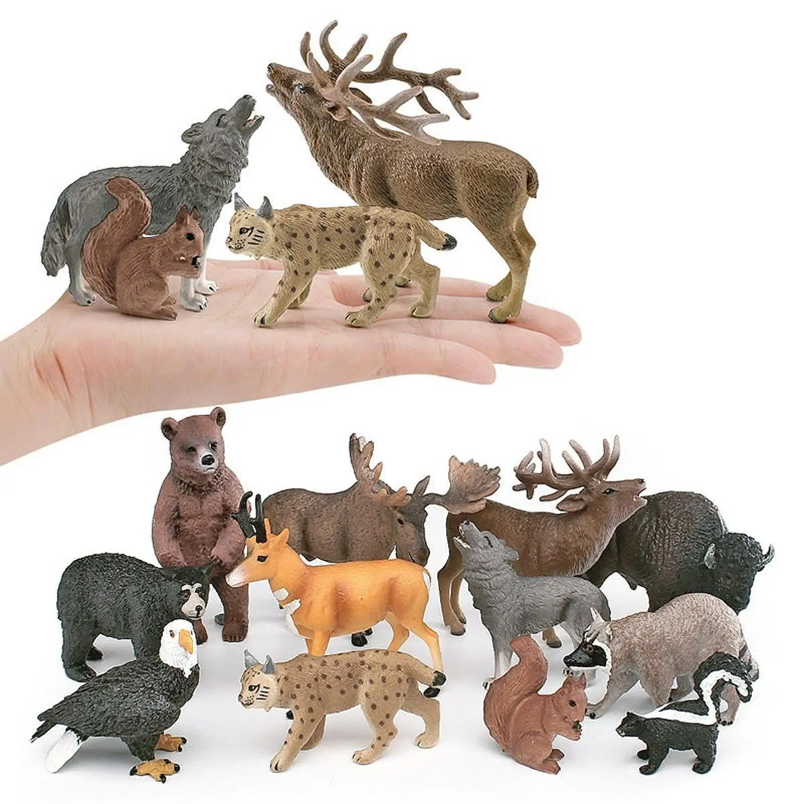 12 Pieces Animal Figurines Mini Animals Toys Set for Children Boys Girls