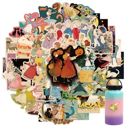 50PCS Colorful Fairy Tale Cute Alice in Wonderland Vinyl Stickers for Water Bottle Laptop Skateboard Scrapbook Luggage Kids Toy