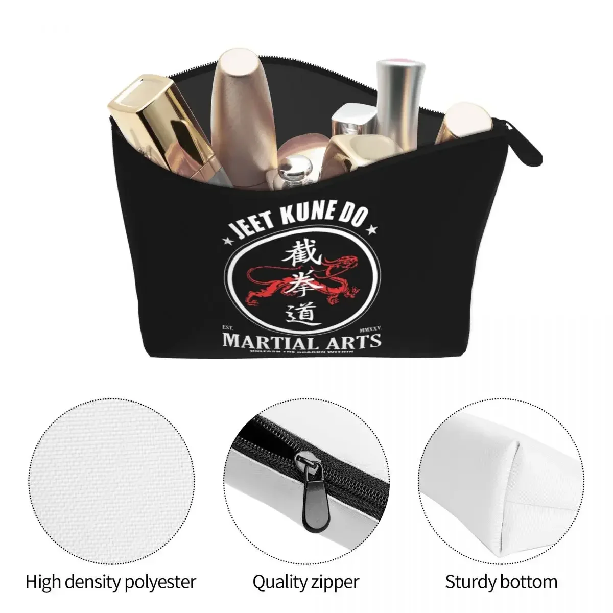 Unleash The Dragon Within Jeet Kune Do Dragon Power Women Cosmetic Bags Travel Toiletry Storage Dopp Kit Case