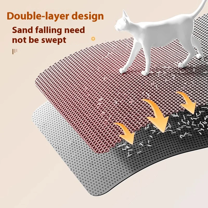 cat accessExtra Large Cat Litter Mat Heavy Duty Waterproof 2 Layer Non Slip Washable Pet Floor Protector Litter Box Sand Stopper