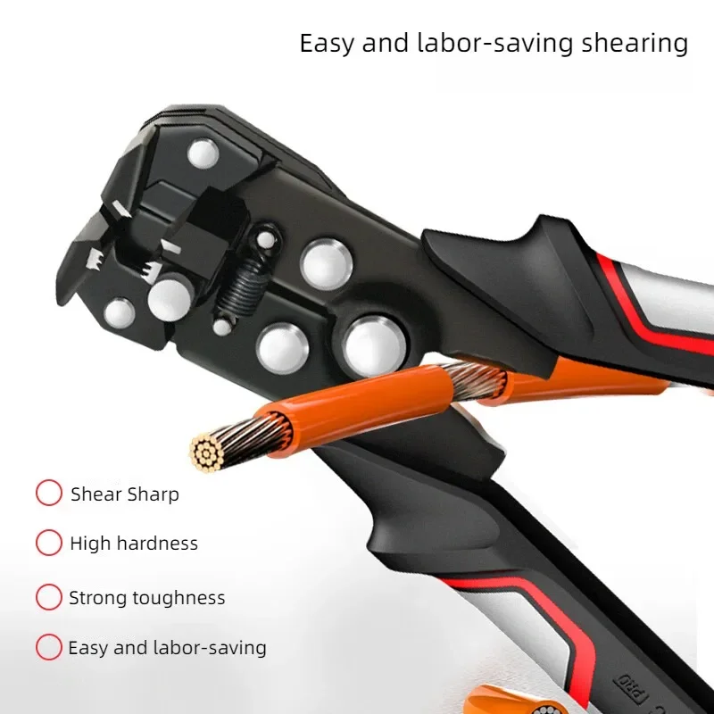 Deli เครื่องปอกสายไฟอัตโนมัติเครื่องตัดสายเคเบิลอเนกประสงค์ช่างไฟฟ้าเครื่องมือพิเศษ Line CRIMPING Wire Crimper HAND TOOL