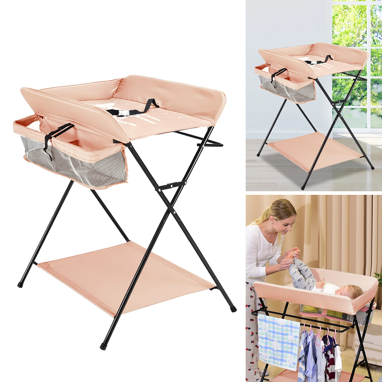 Folding Changing Table Bathtub Changing Table Combination Mobile Changing Table Baby Child Combination with Storage Compartments