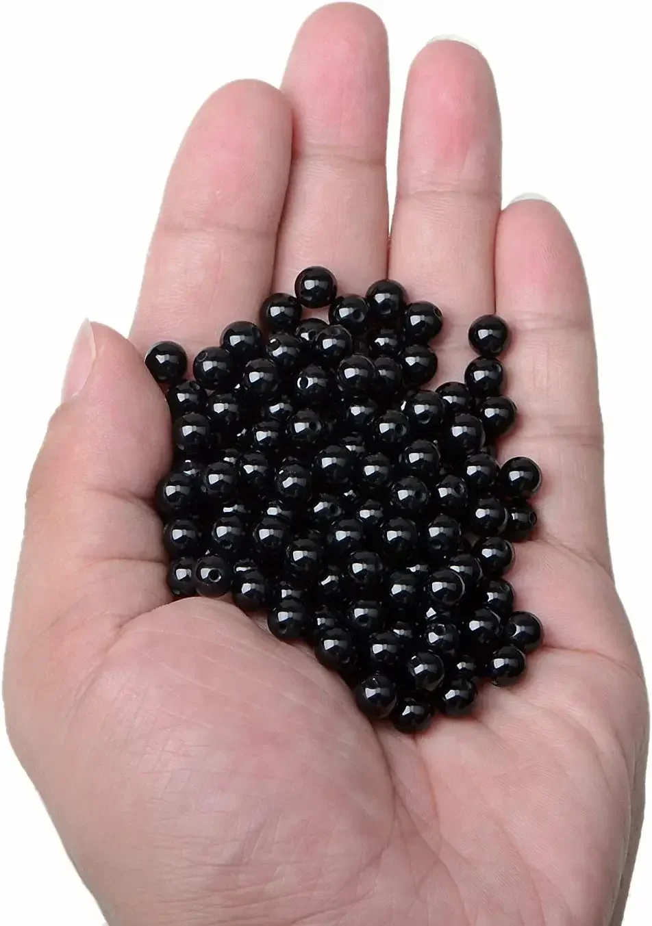 

6mm 300pcsBlack Doll Eye Beads Bears Teddy Puppets Decoys Sewing Arts Crafts Eyes Loose Spacer Beads for Making Earring Necklace