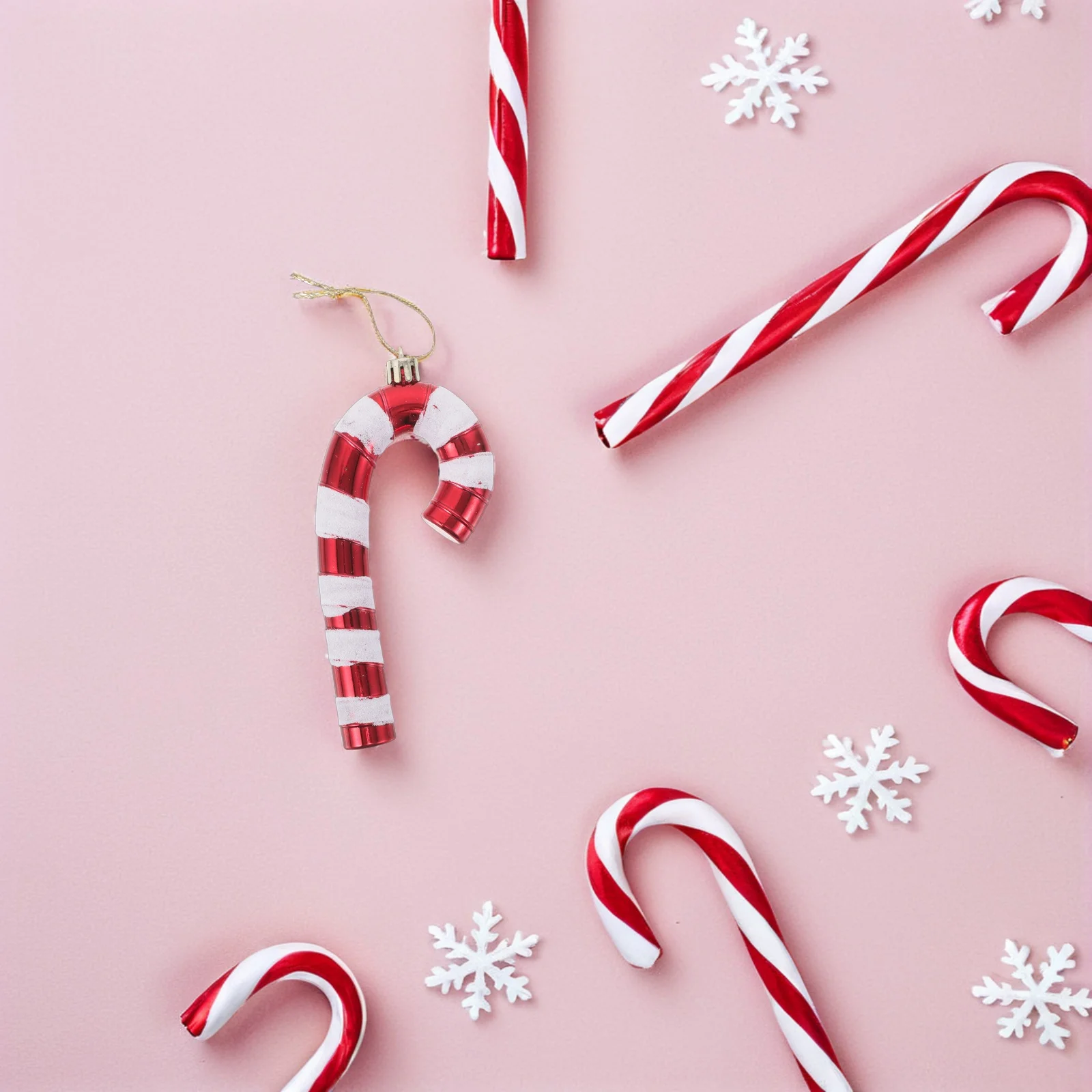 

6 Pcs Christmas Decorations New Year Party Candy Cane Ornament Red Indoor Outdoor