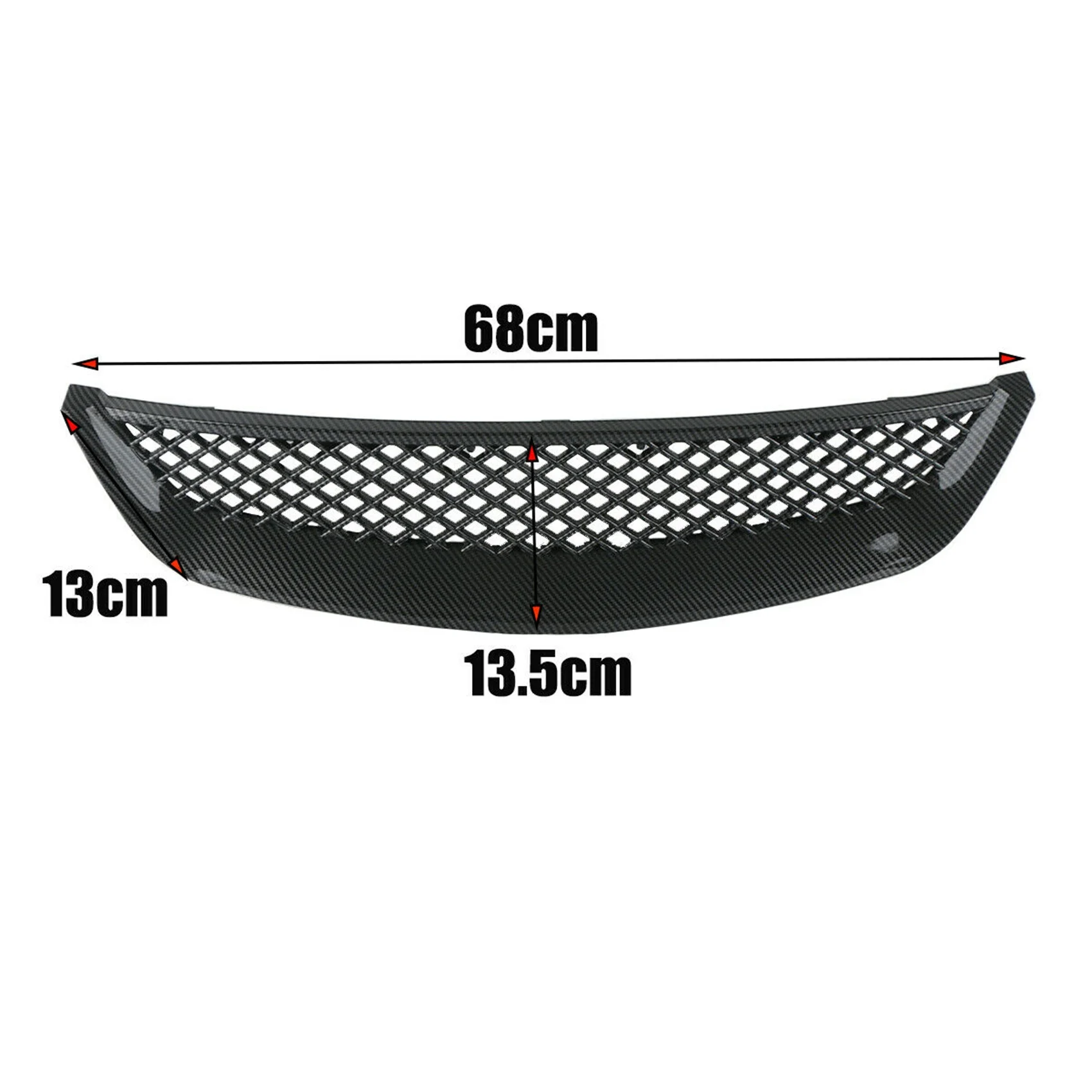 Front Bumper Hood Mesh Grille, grade de fibra de carbono para Honda Civic EM2 ES1 JDM