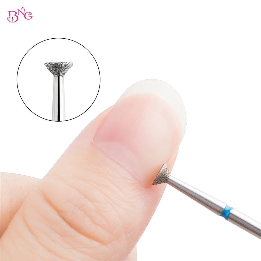 

BNG Inverted Cone Diamond Nail Drill Bit Rotary Burr Cuticle Clean 3/32" Manicure Cutters Drill Accessories Nail Mills