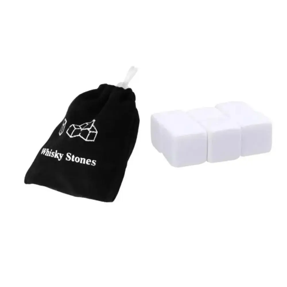 6PCS Gift Granite Whiskey Stones Natural Wine Cooler Sipping Ice Cube Cocktail Accessories