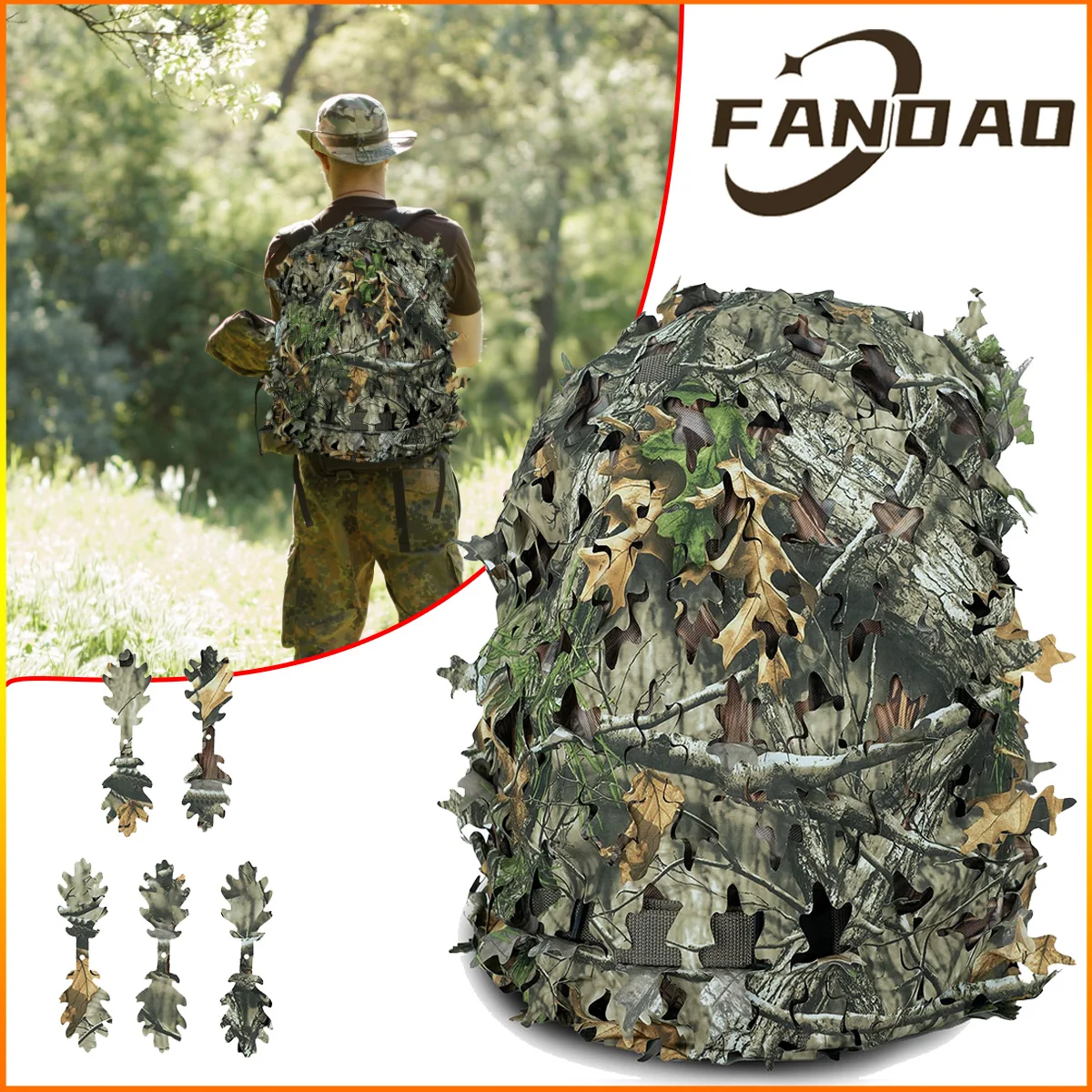 FANDAO Outdoor Tactical Backpack Cover Breathable Mesh Camouflage Pack Cover Great for Tactical Gear amouflage Combat