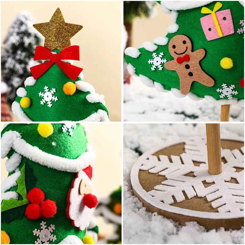 30cm DIY Felt Christmas Tree Ornament Christmas Decoration for Home Xmas Tree Handmade Toy Kids Gifts 2024 Navidad New Year Gift