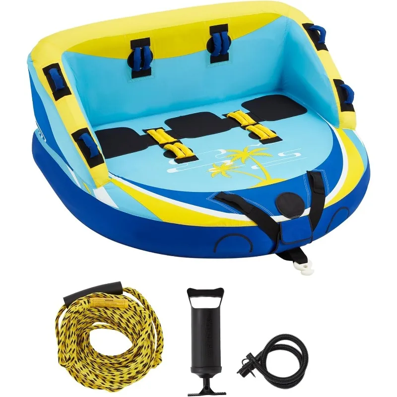 

Towable Tube for Boating, Inflatable Water Sports Towables for Boats to Pull 1-3 Rider, Sofa Style Boat Tube with Dual Front