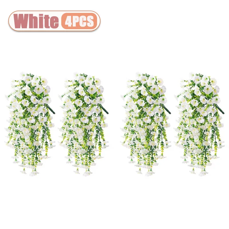 2-8PCS Indoor Outdoor Kunstmatige Morning Glory Muuropknoping Faux Bloemen Home Decor Tuin Bloemstuk Decoraties