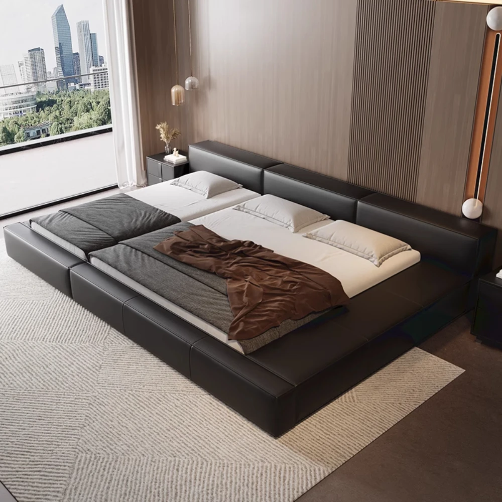 

King Size Bed Black European Minimalist Girls Luxury Upholstery Bed Hotel Room Kids Boys Camas Matrimoniales Home Decoration